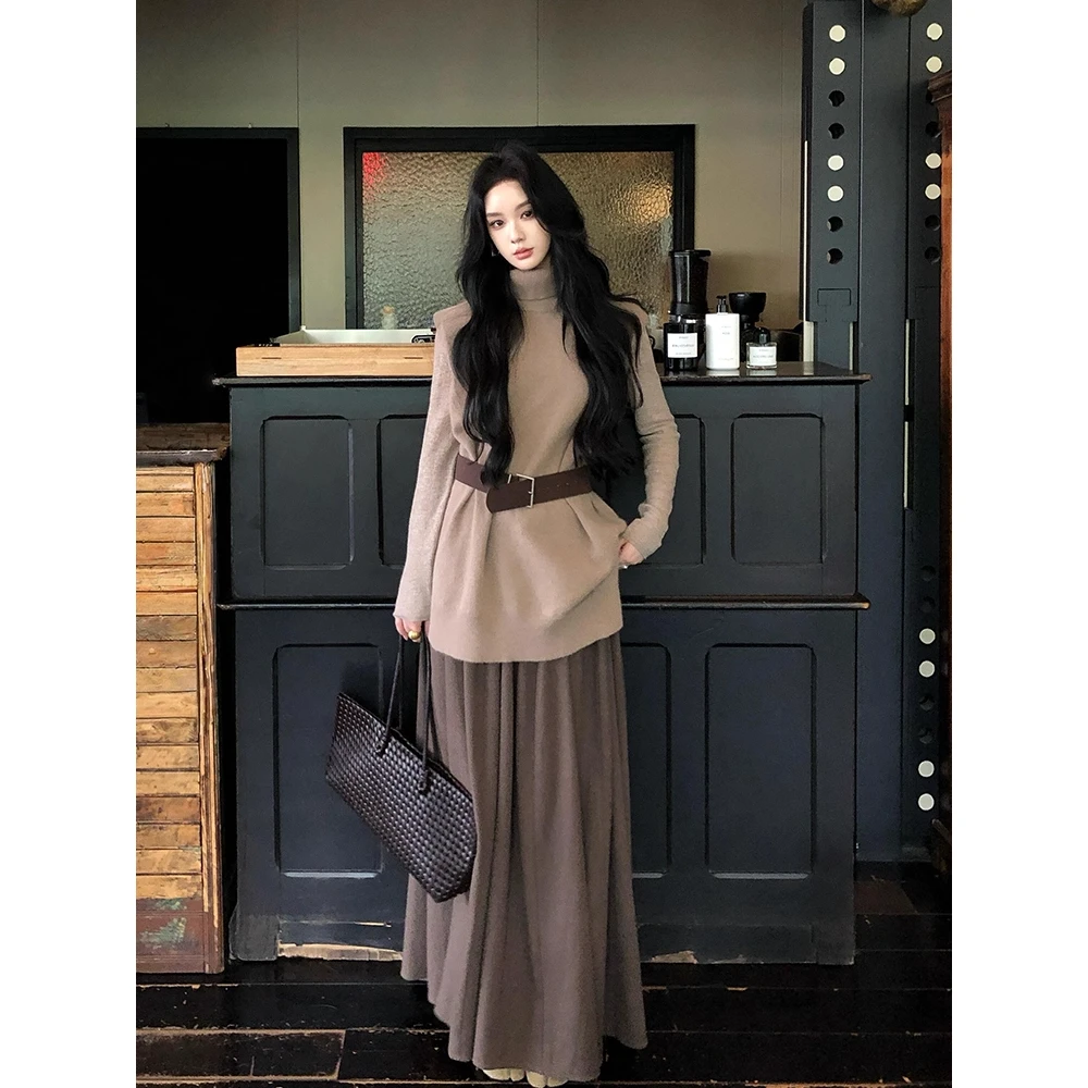 初秋减龄三件套上衣韩系chic别致一整套马甲半身裙三件套装女早秋