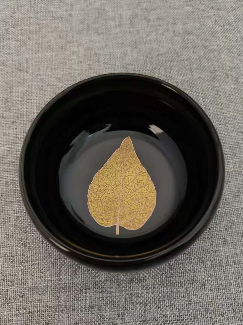 19 乌金木叶手绘千里江山陶瓷杯