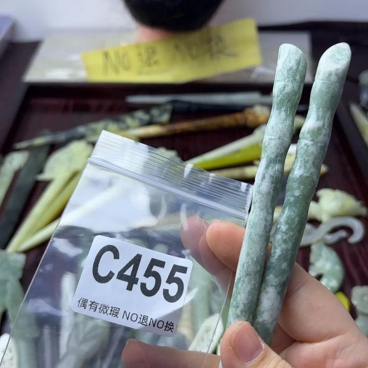 蛇纹石玉发饰合金糖****]