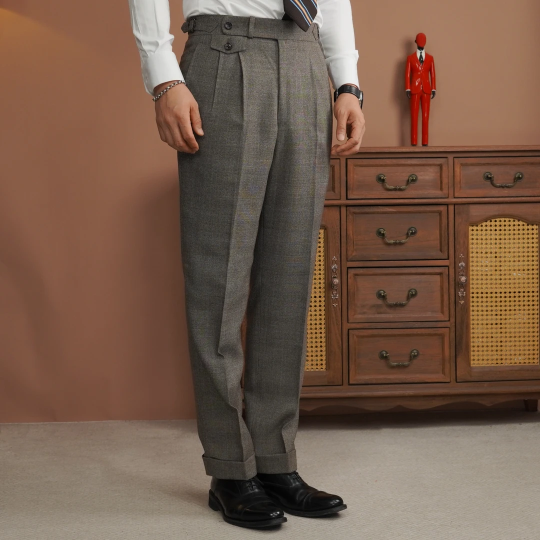 【那不勒斯西裤】意大利FILARTE100%羊毛320克咖色亲王格秋冬款西裤