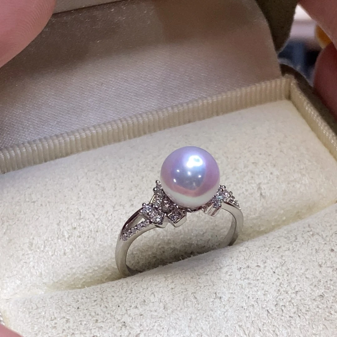 淡水珍珠戒指银S925镶嵌