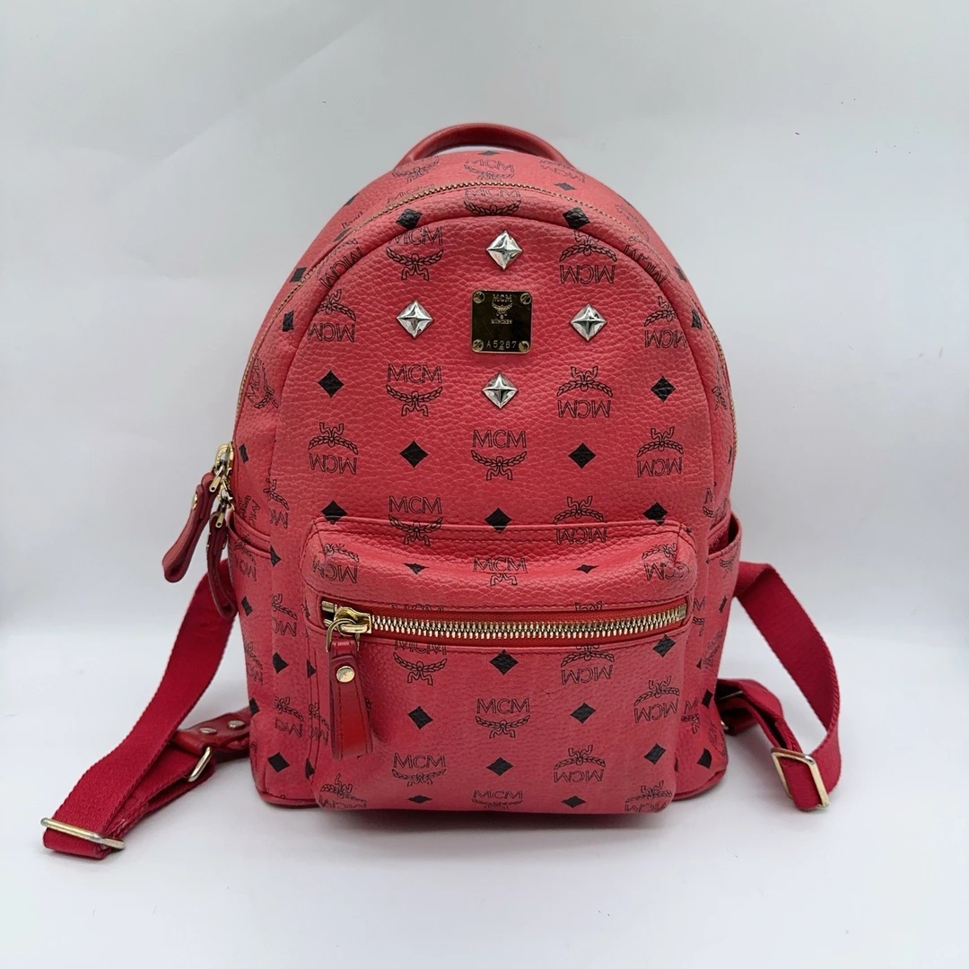 95新 MCM 粉红色双肩包 1512 2893