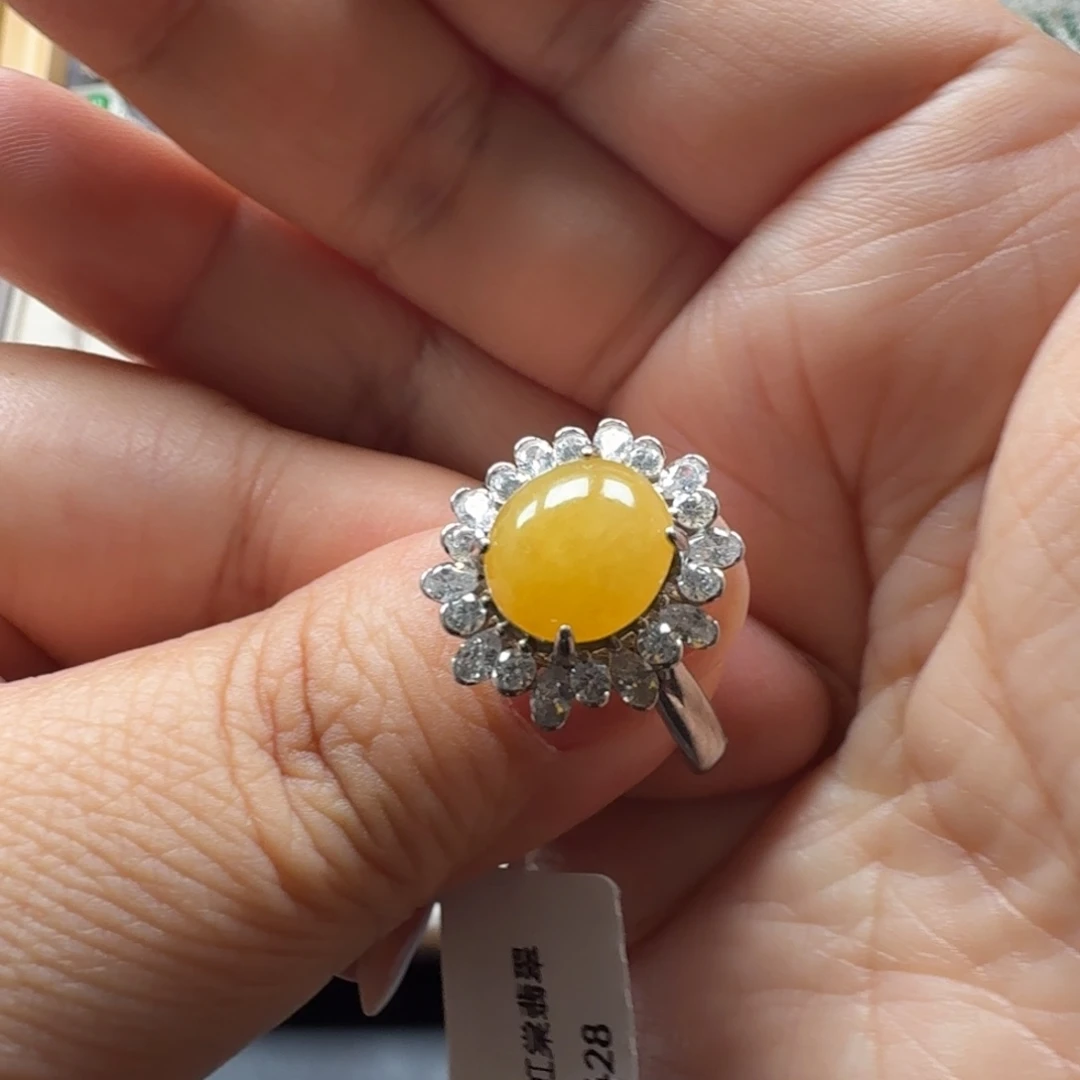 翡翠银S925镶嵌戒指1