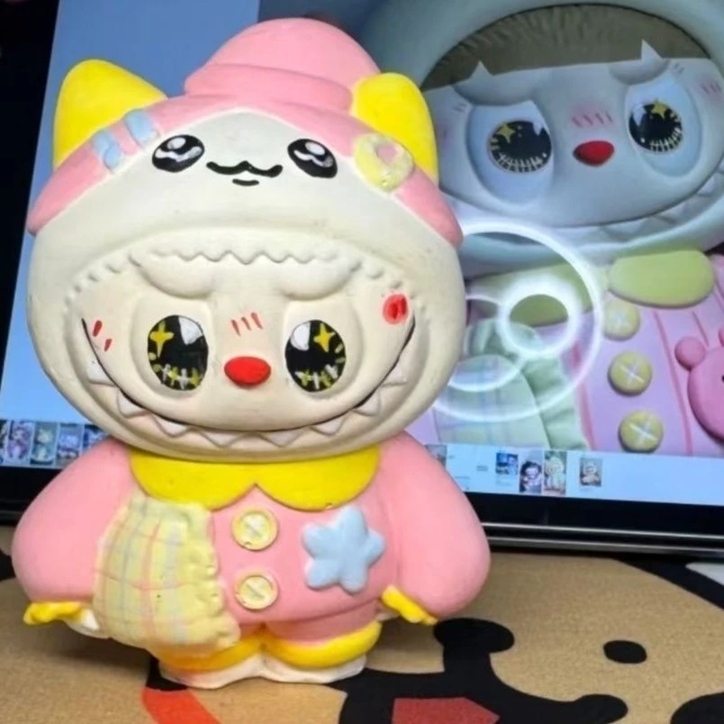 拉布布石膏娃娃大号涂色儿童创意白胚手工diy彩绘涂鸦存钱罐