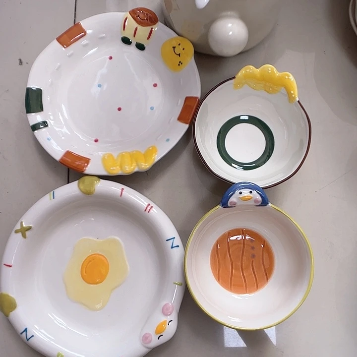 瓷片瑕疵特价陶瓷深盘碗