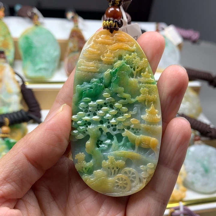 翡翠颈饰未镶嵌5***1吊坠