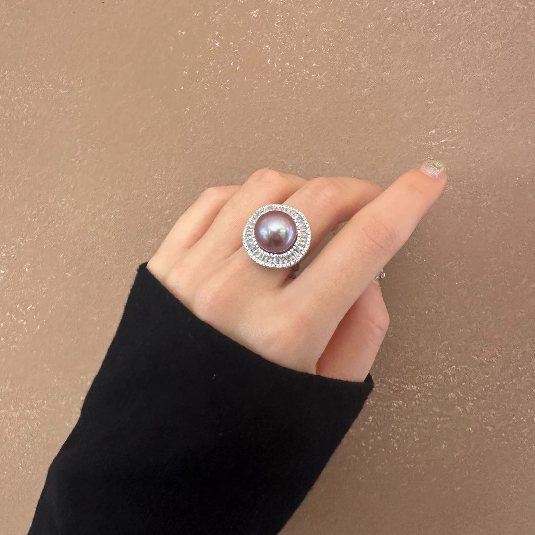 礼兰珠宝【锦礼】S925银淡水珍珠戒指12-13mm