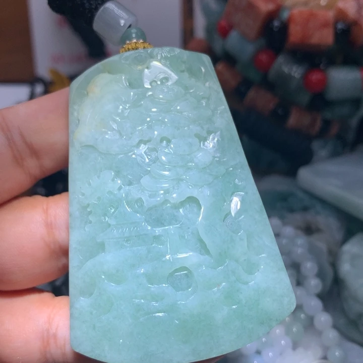 颈饰未镶嵌翡翠保真天然A货翡翠
