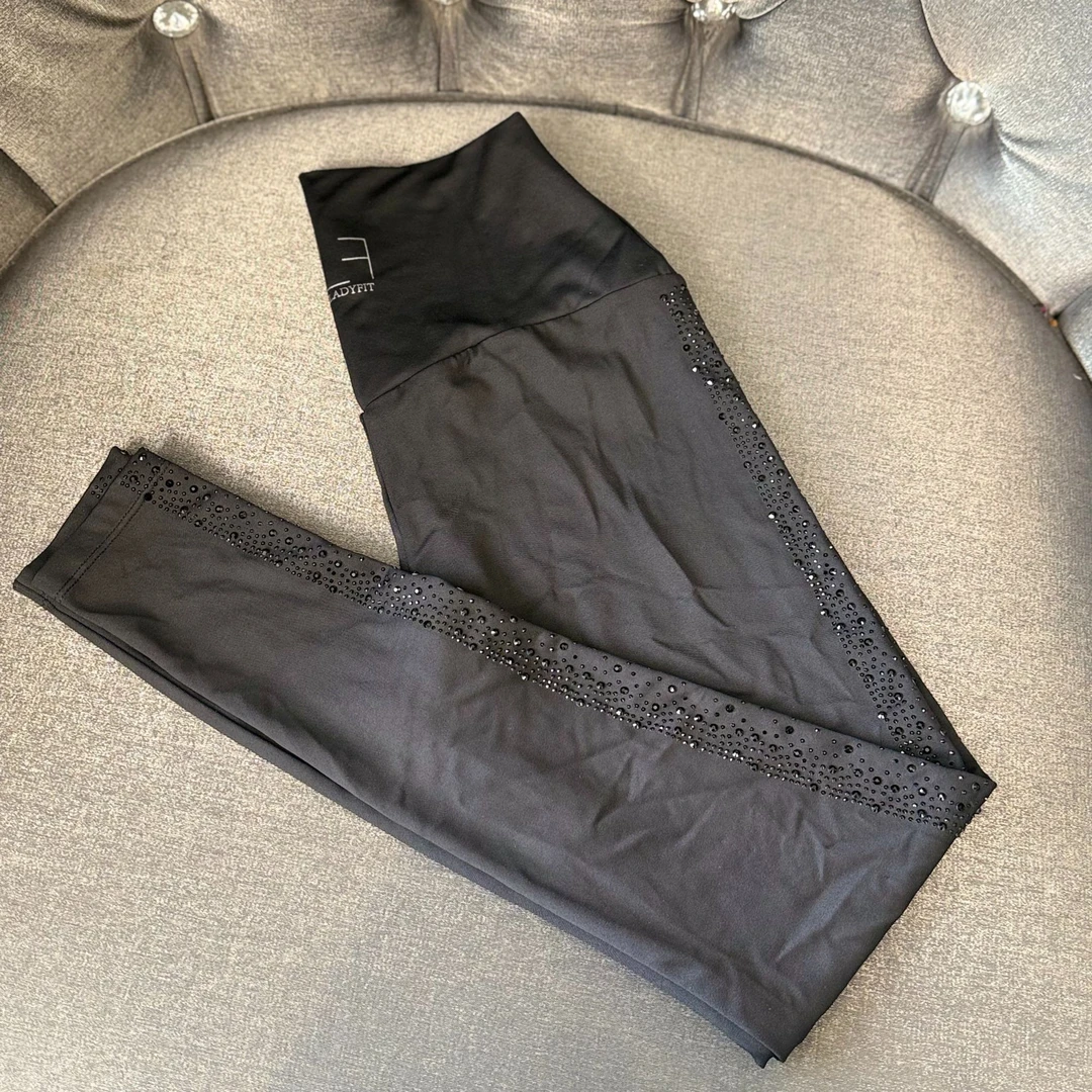 春季夏季女高腰瑜伽裤 2720 修身百搭贴钻瑜伽裤