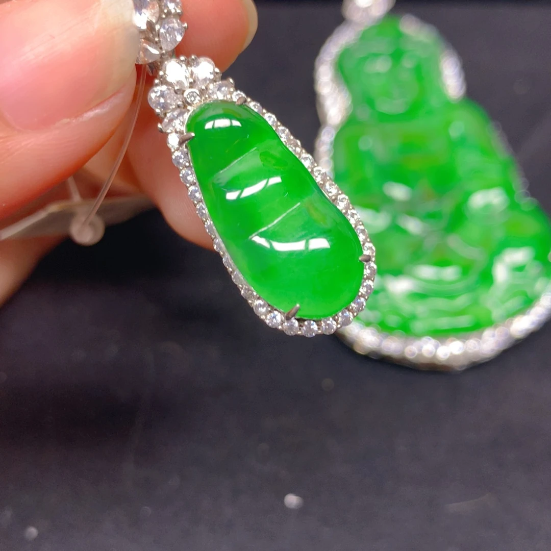 翡翠银S925镶嵌颈饰