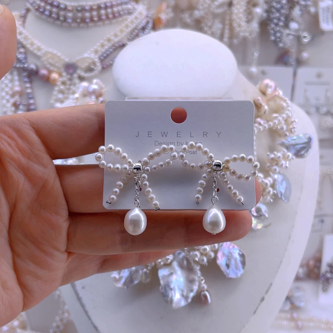 未镶嵌耳饰淡水珍珠এ****༊