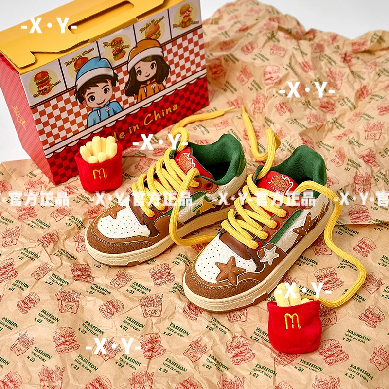 明星同款汉堡时尚情侣鞋国潮秋季百搭复古小众ins低帮14805