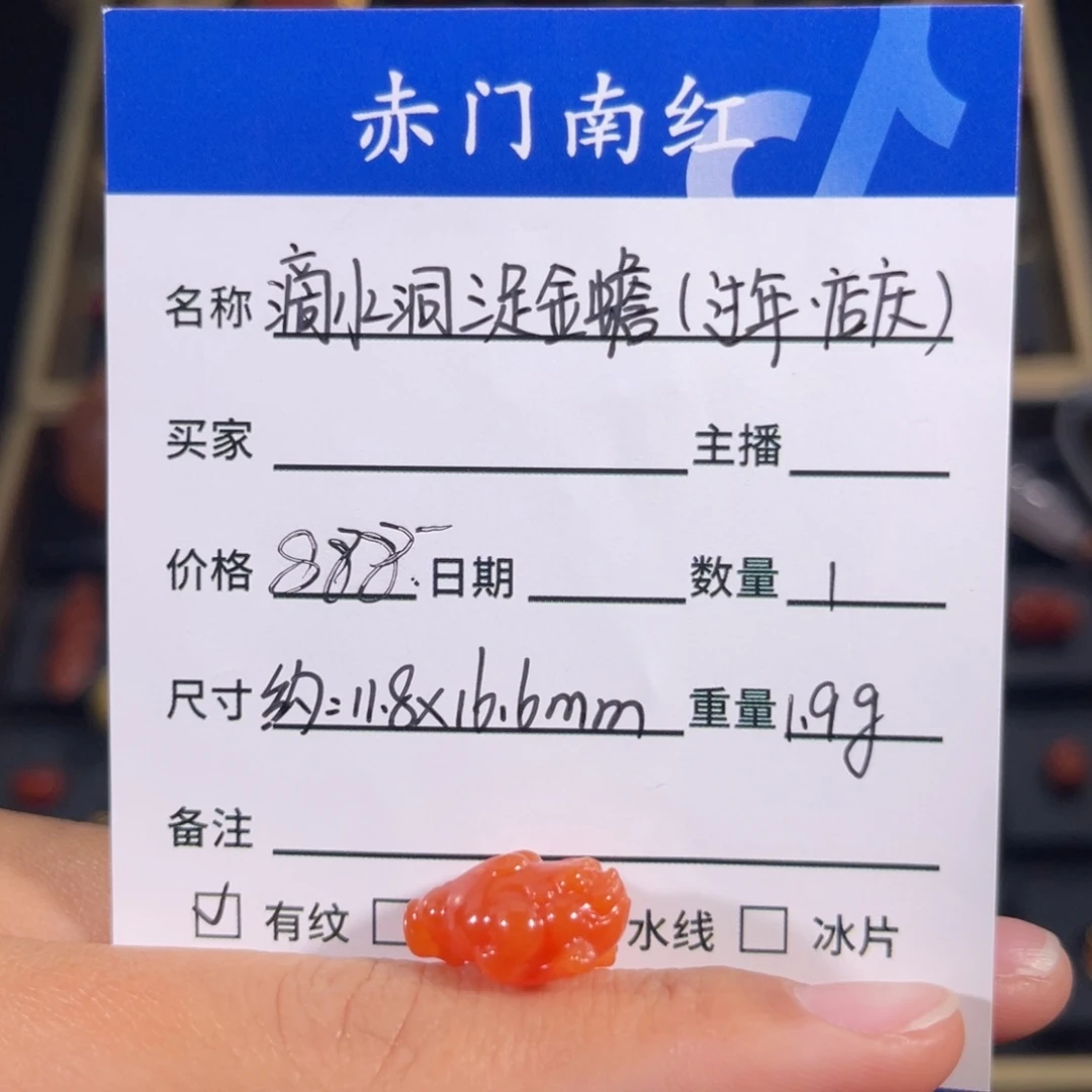 南红玛瑙滴水洞金蟾侧挂未镶嵌