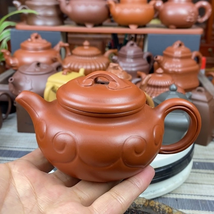 紫砂茶壶仿古如意120-220cc原矿赵庄朱泥