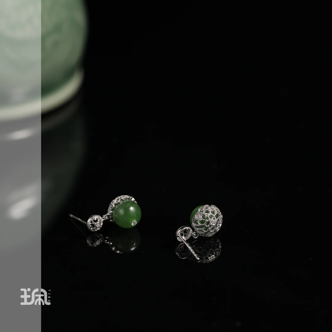 含惜滢|和田玉*耳钉*S925银镶嵌XYA25061021多样性发其一