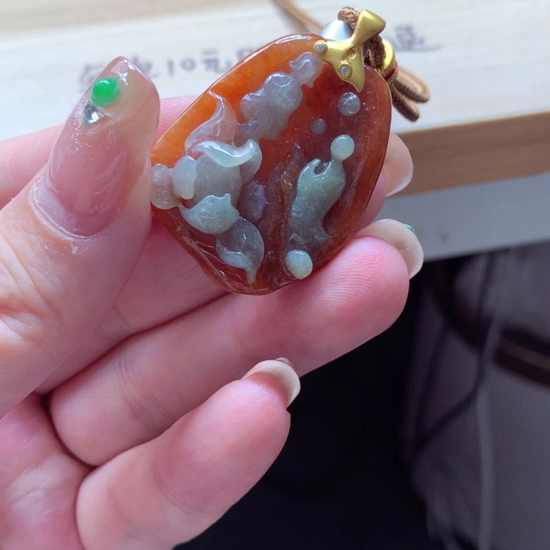 翡翠银S925镶嵌颈饰吊坠