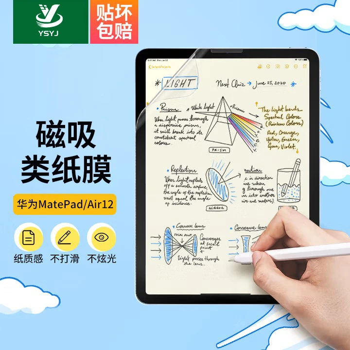 适用华为类纸膜MatePad11.5S磁吸可拆卸Air12寸书写绘画砂Pro框贴