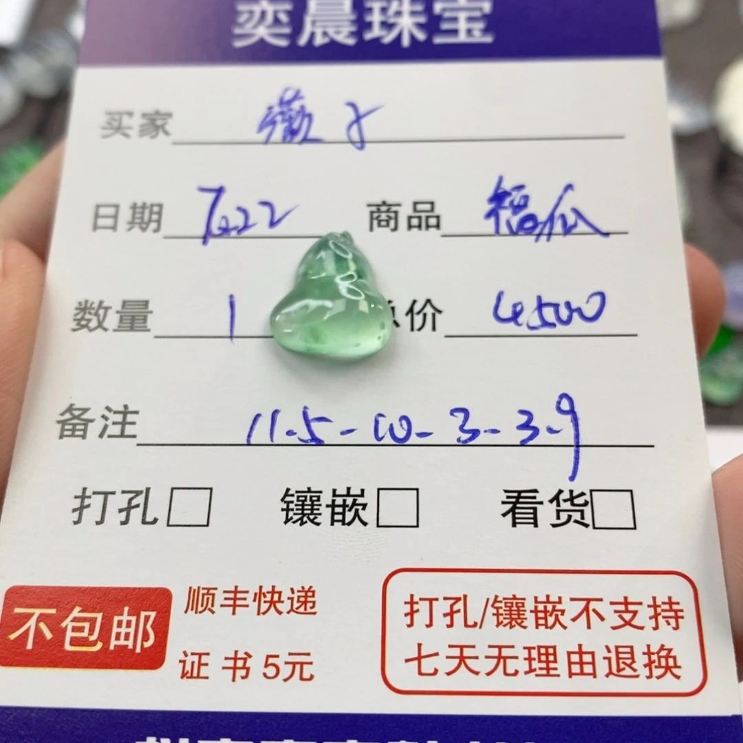 （***子翡翠未镶嵌颈饰福瓜