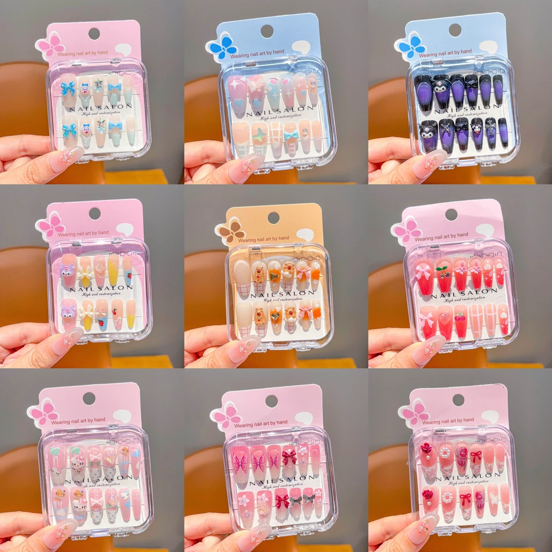 【卡通】美甲贴儿童长款指甲贴果冻胶自粘贴片小女孩防水装饰玩具