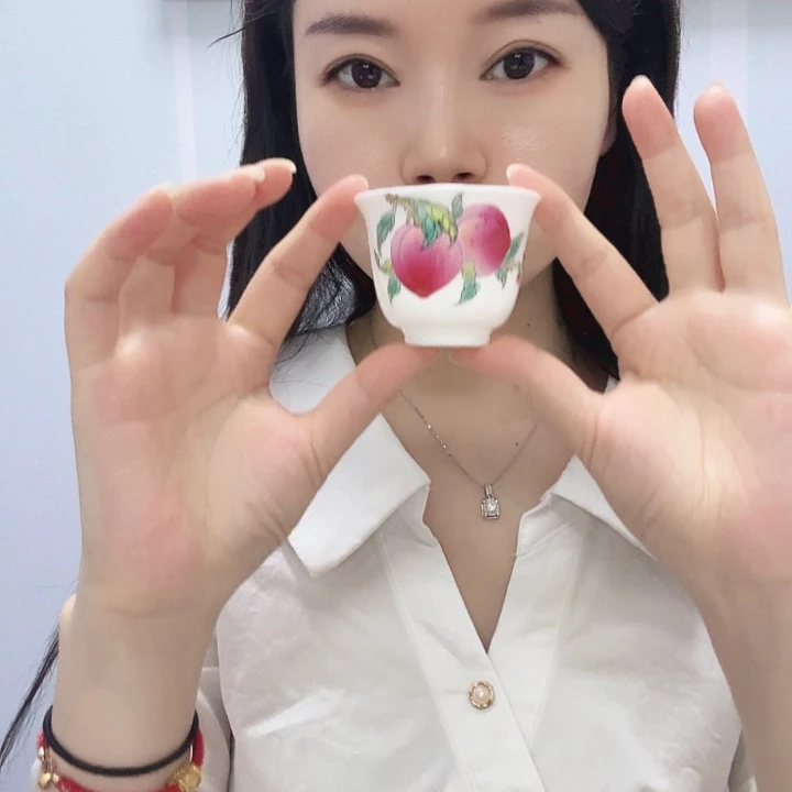 书法长寿主人杯手工薄瓷