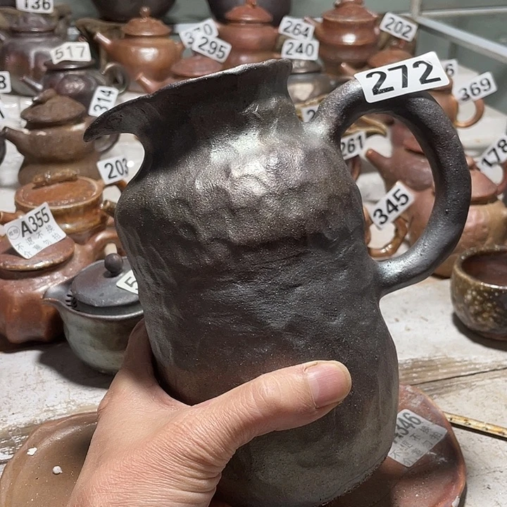 纯手工捏制柴烧茶具