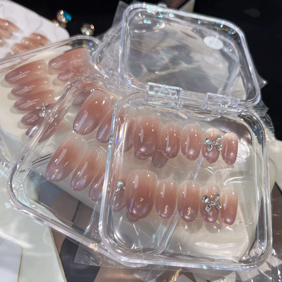 壹只蝴蝶-壹心纯手工穿戴甲 美甲贴片可拆卸假指甲10片装穿戴甲