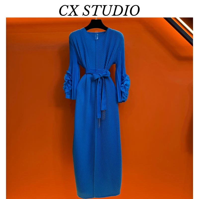 [蓝色/紫色]编码13 经典收腰轻奢时尚夏季连衣裙S9621