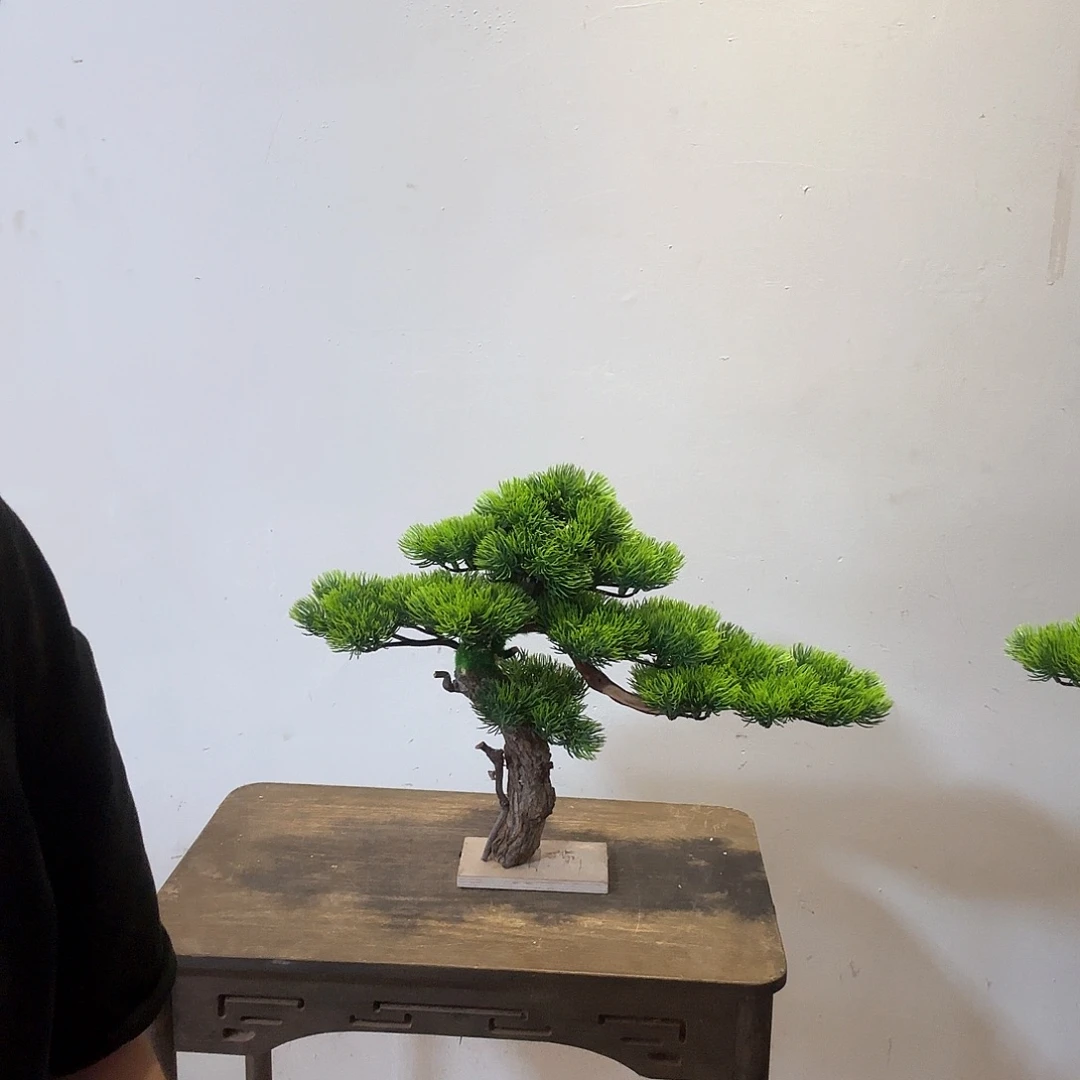 玲***仿真迎客松盆景摆件