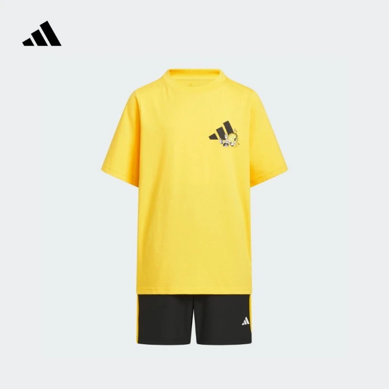 adidas阿迪达斯官方儿童装男女大童夏季新款休闲短袖套装 KC8472