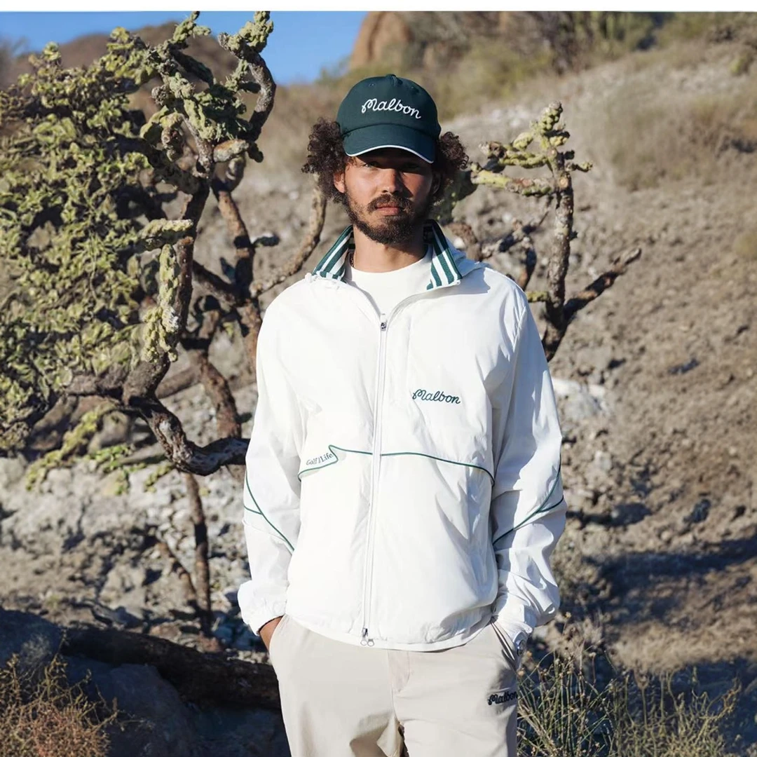 25年新款男士高尔夫防风外套/小精灵家弹力防风外套/尼龙+氨纶