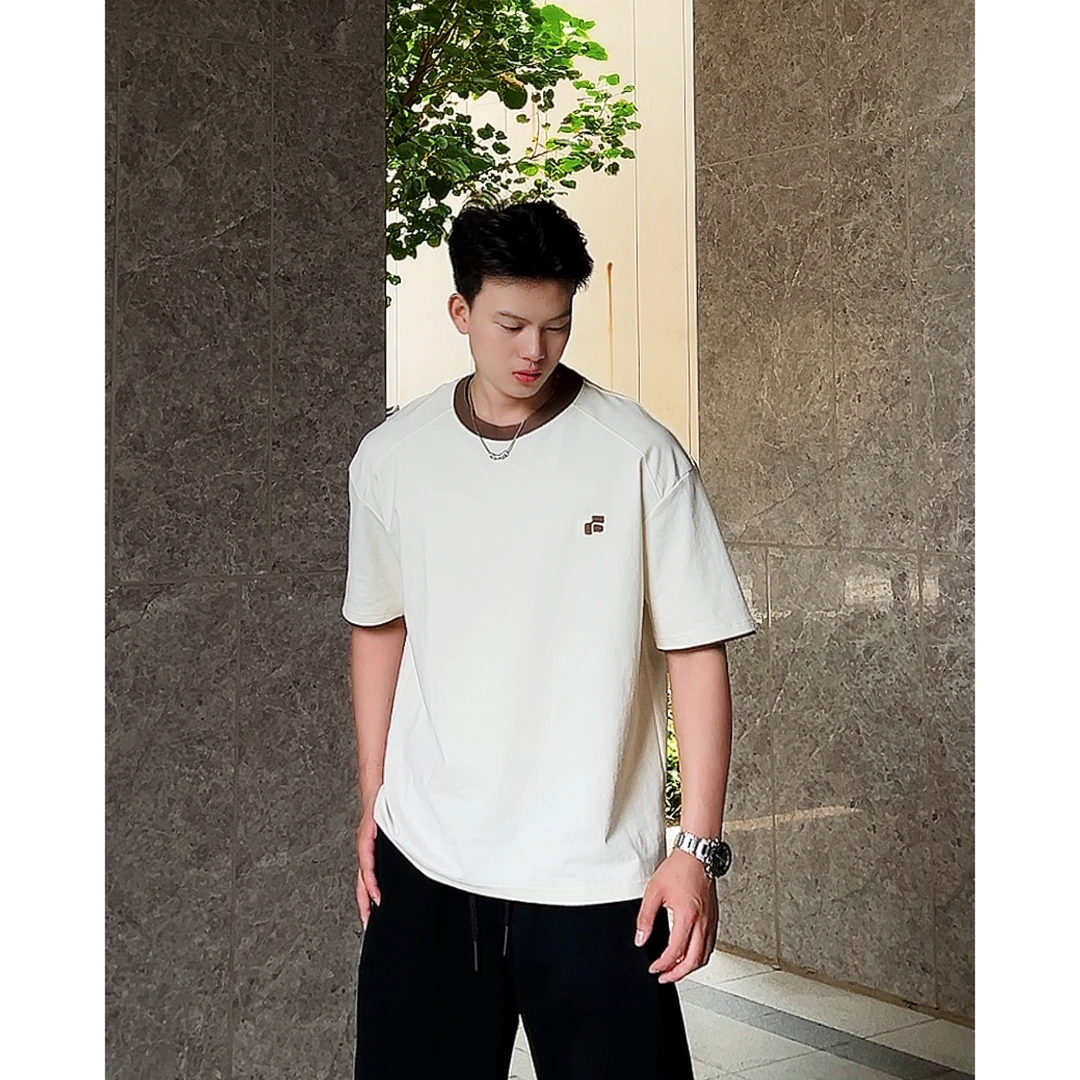 【衣工男】夏季撞色圆领宽松百搭时尚情侣 H67927