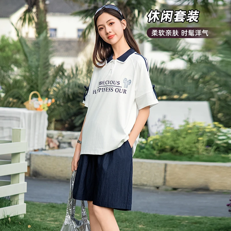 【65%天丝套装】女童中大童夏季短袖短裤两件套新款初中学生25298