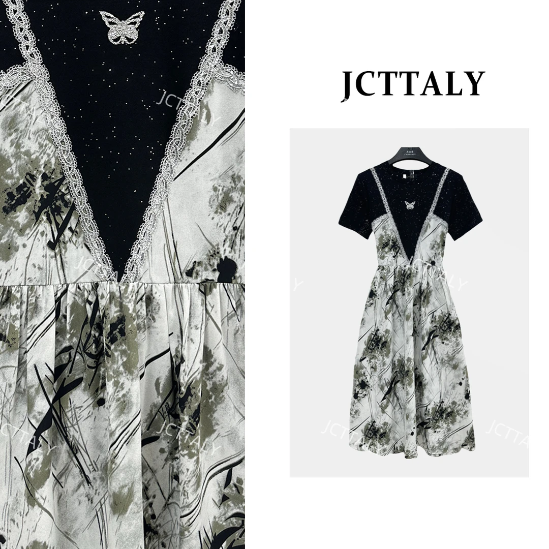 【Linda】【34】高级水墨画设计师款时尚显瘦宽松连衣裙NH-A158