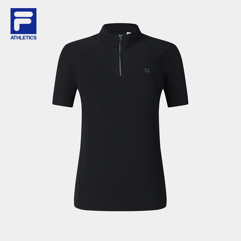 FILA/斐乐T恤女夏季新款【休闲立领】经典弹力百搭短袖A11W527114F