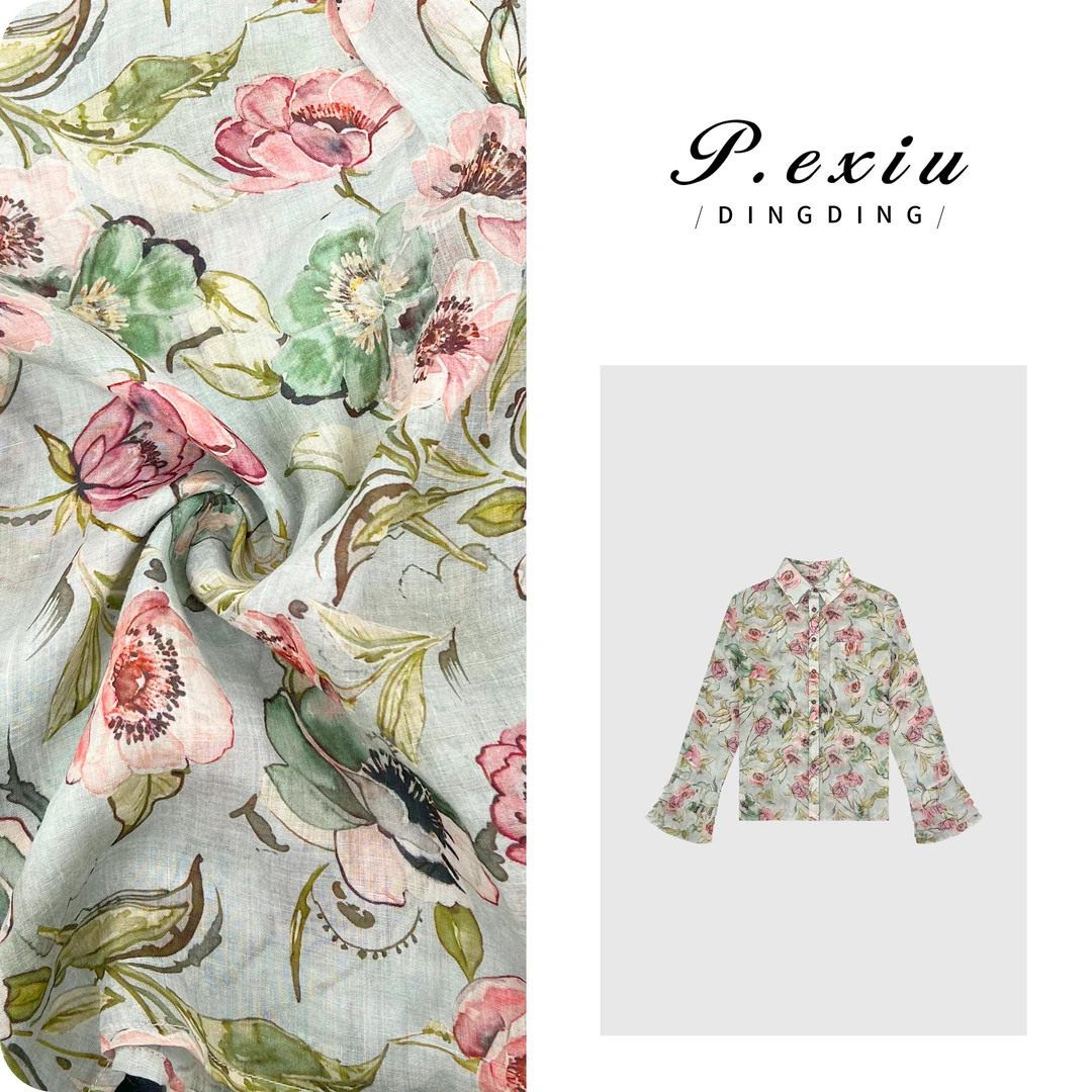 【南洋繁花】100%苎麻设计感复古气质防晒衬衫M8700