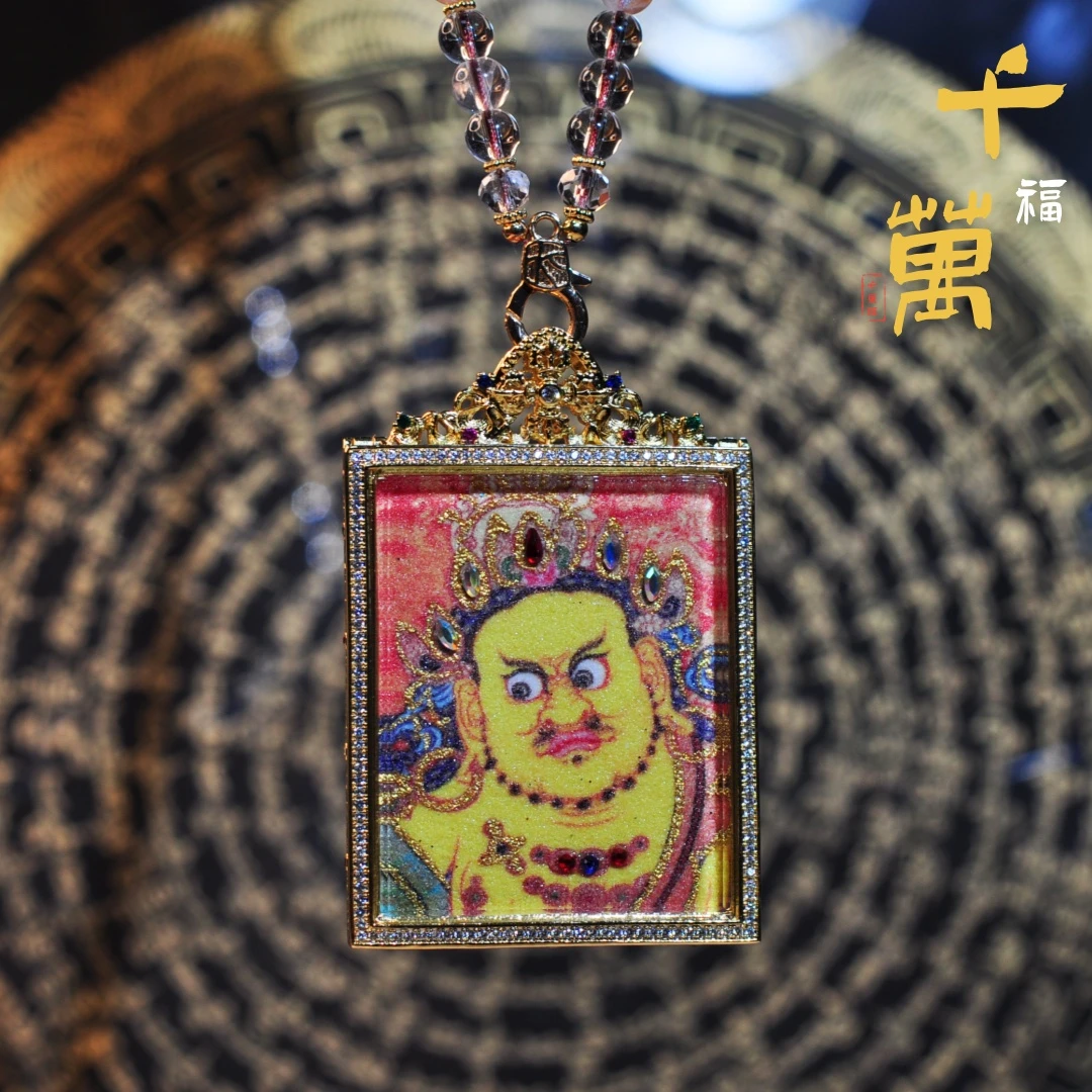 合金吊坠 【千万福】宝石画黄财S双面卡卡编织吊坠-A3310015