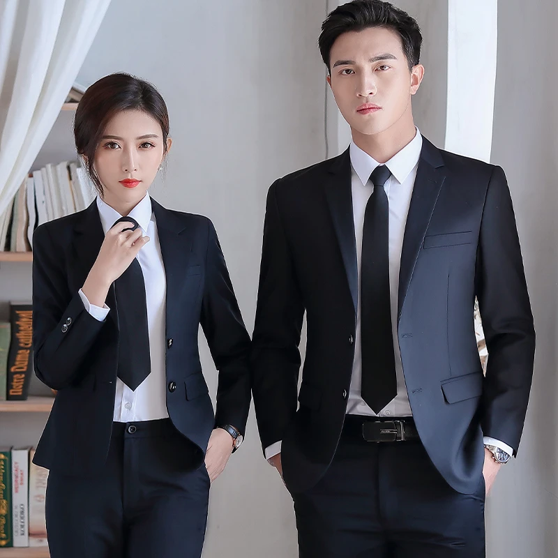 高档西装套装男女同款职业正装房地产4s店商务西服套装销售工作服