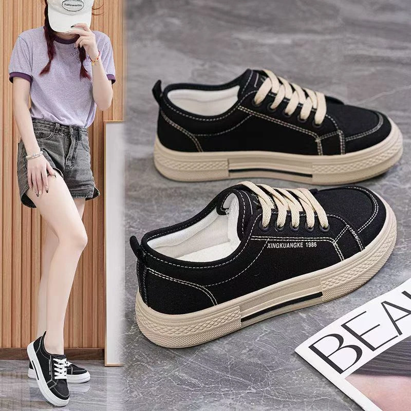 夏季新款网红板鞋韩版百搭新款休闲低帮学生平底厚底简约运动鞋