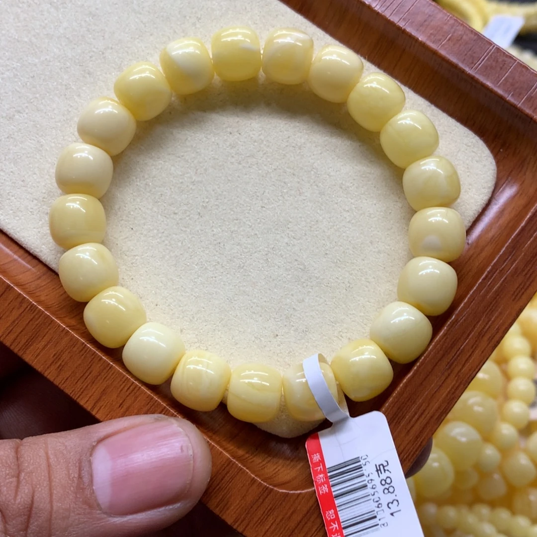 如***！蜜蜡未镶嵌手链蜜蜡
