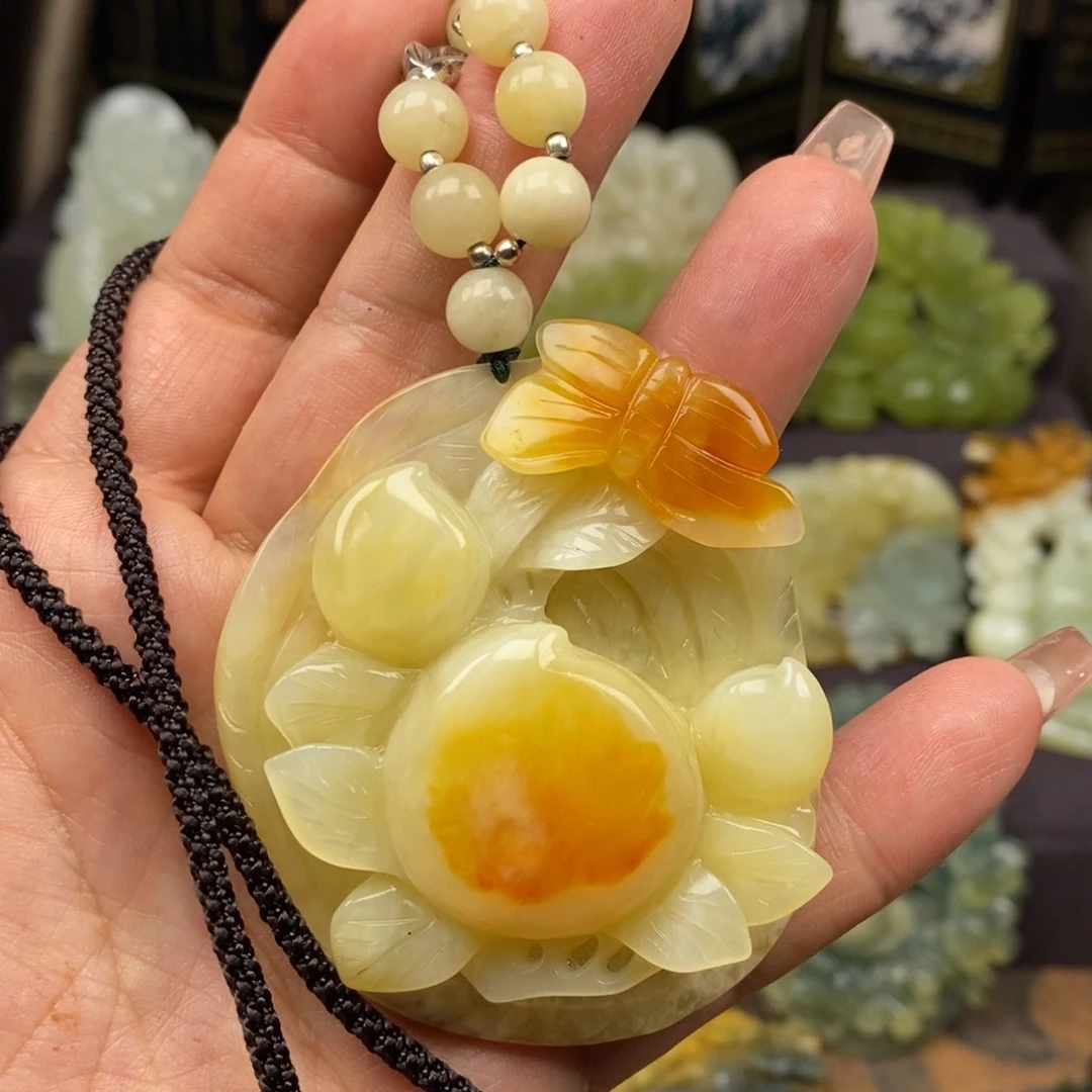 蛇纹石玉未镶嵌吊坠(赠链)