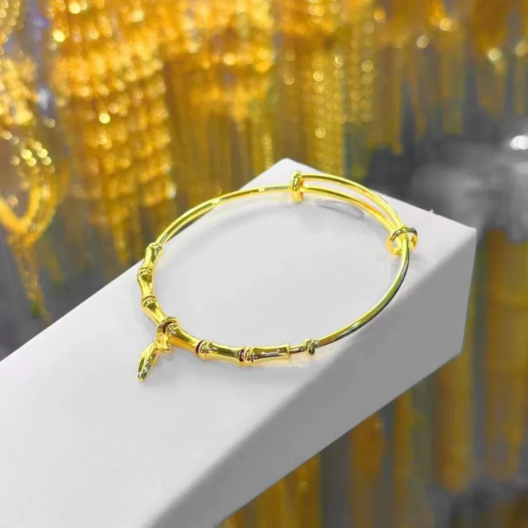 18K金国风传承节节高升推拉竹节手镯B05