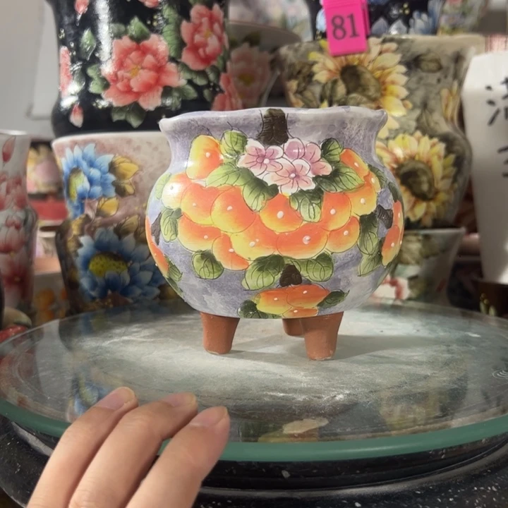 景德镇手绘花盆满38包邮偏远地区除外