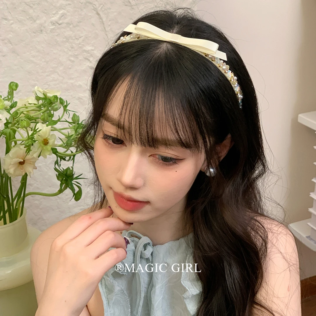 千金感重工水钻蝴蝶结细发箍少女精致高级感头箍发卡优雅气质发饰