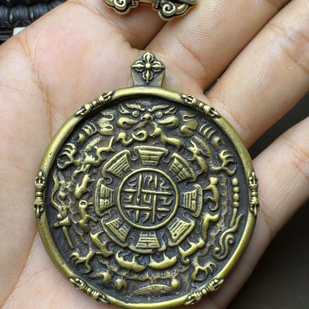 玻璃颈饰，藏式风格琉璃九宫格