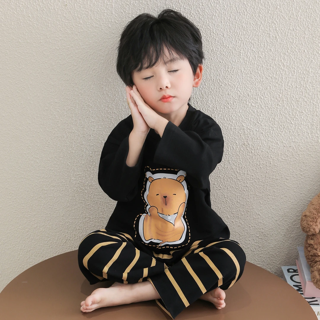 儿童睡衣男孩春秋纯棉2025新款男宝宝套装长袖全棉秋季男童家居服
