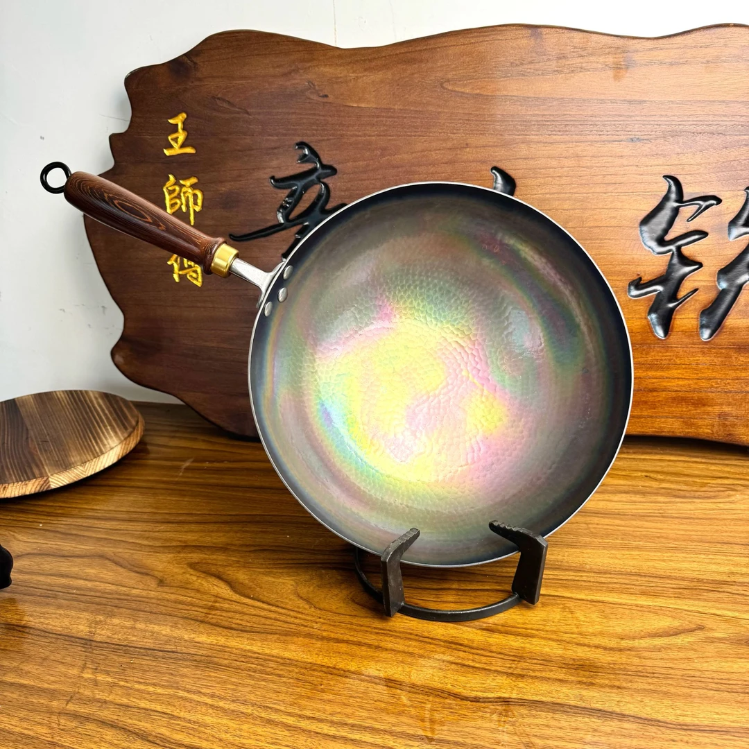 纯钛炒锅纯手工锻打 零涂层 不生锈 【纯钛炒锅 】