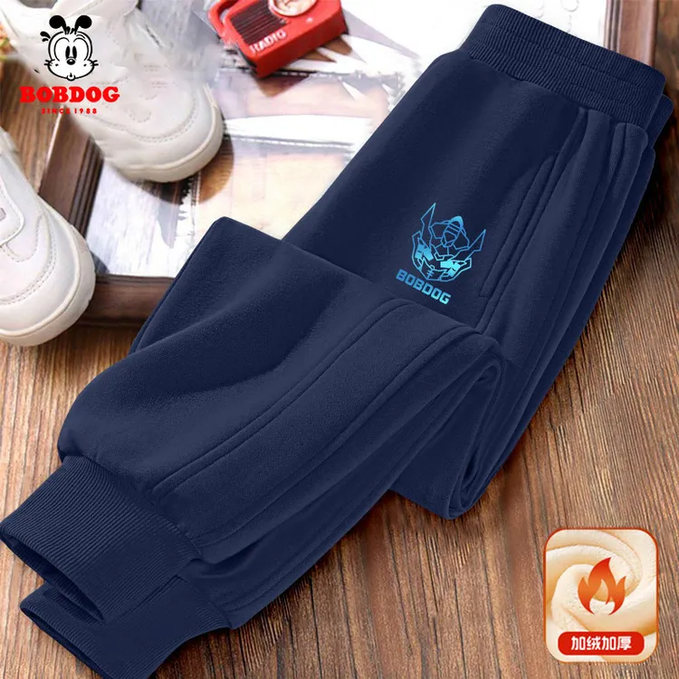 巴布豆卡乐儿童运动裤秋冬款男童加绒裤子2026新款男孩保暖卫裤