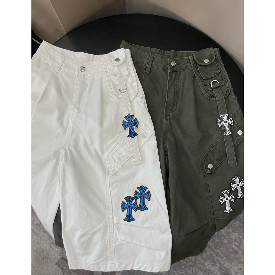 《An ni》【克克】夏季新品时尚轻薄宽松印花直筒5分工装裤Ani-C265