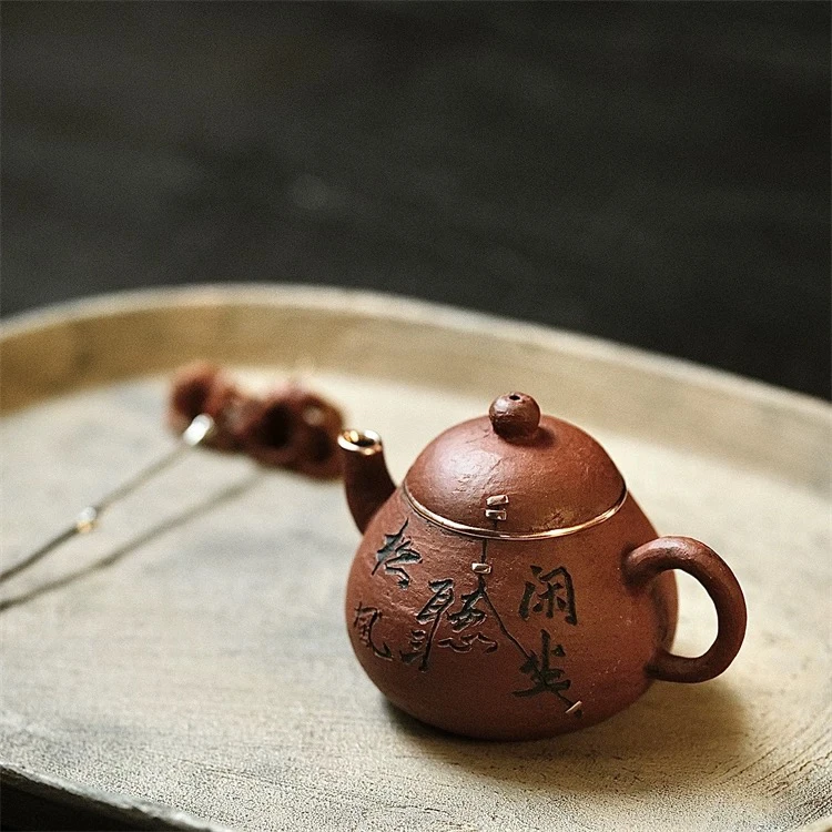 松风舍 程伟手作茶壶 陶泥红色化妆土泡茶壶茶室器具主泡器