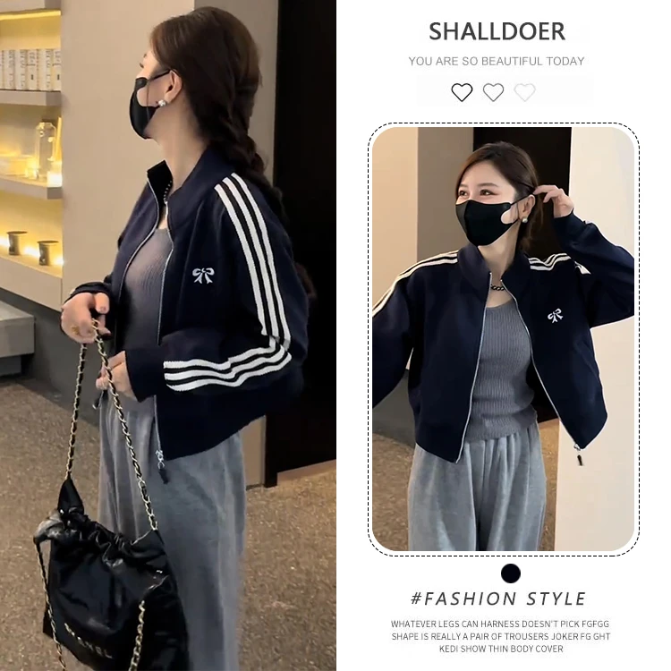 美式复古短款棒球服外套女2025春秋新款休闲时尚运动夹克开衫上衣